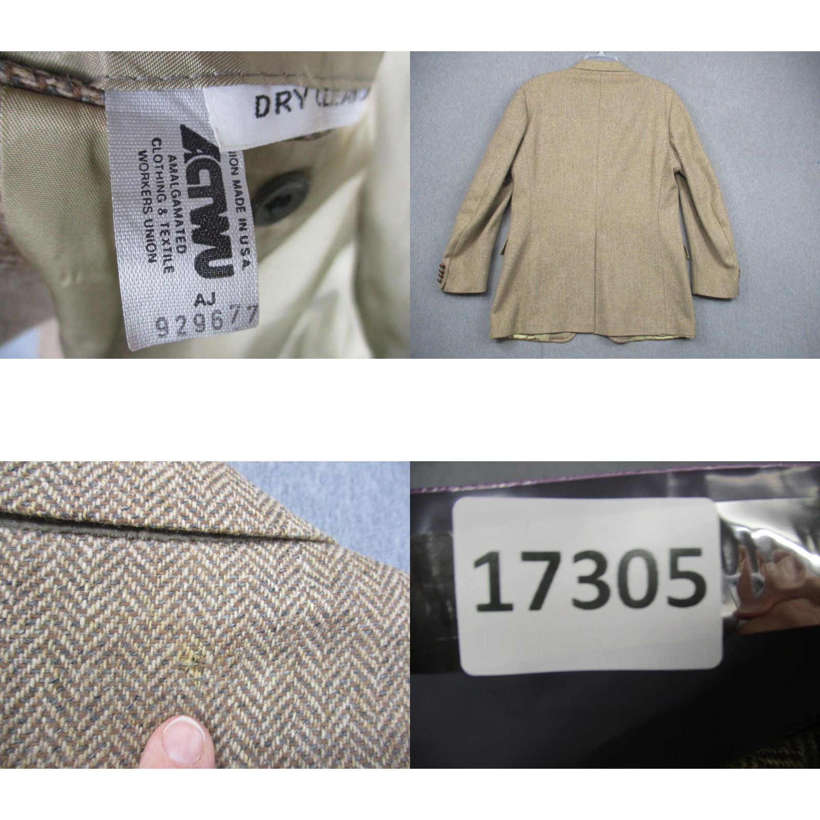 Chaps VINTAGE Chaps Ralph Lauren Blazer Mens Large Brown Wool Herringbone Made USA 90s Sport Coat Size 44R - 9 Thumbnail