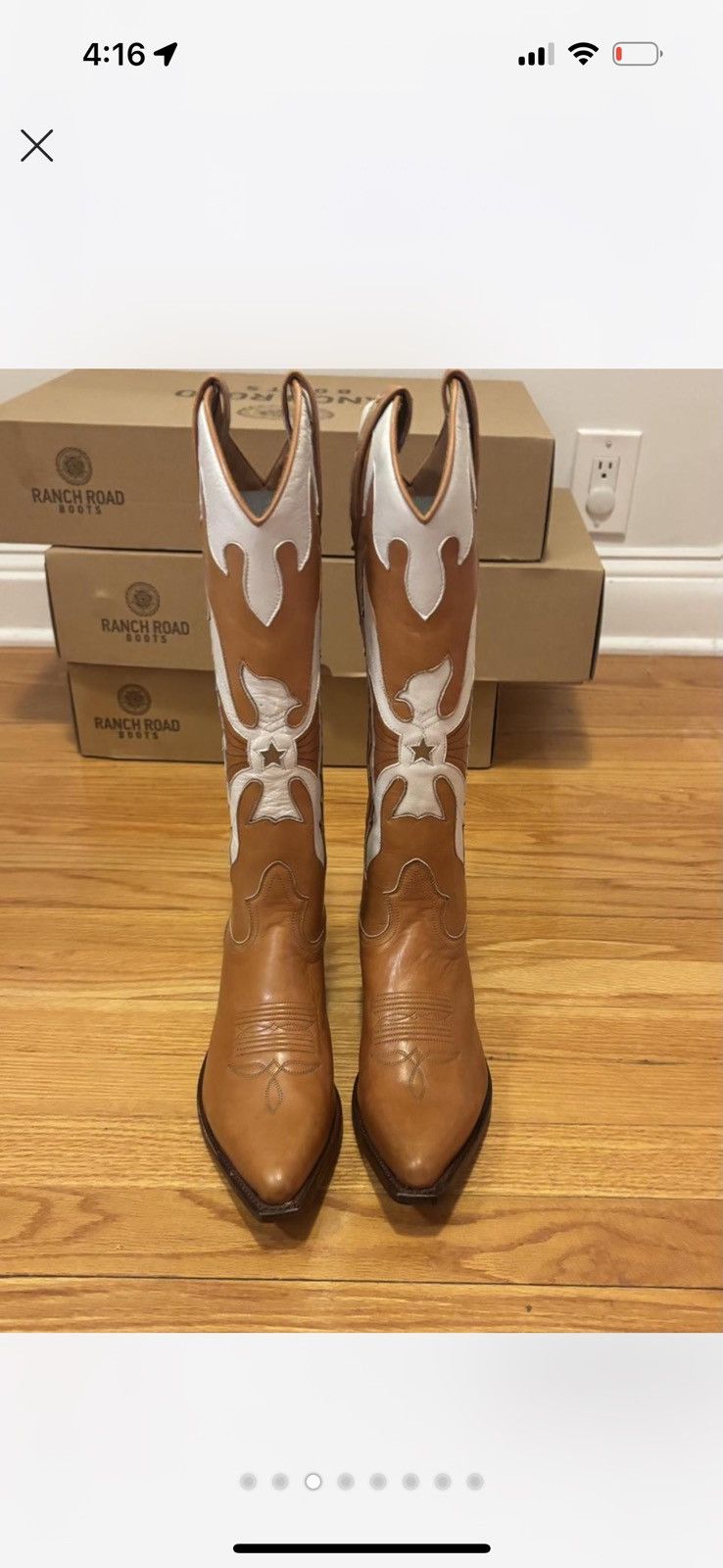 Double D Ranch Ranch Road Scarlet Firebird Cowboy Boots Size US 7 / IT 37 - 2 Thumbnail