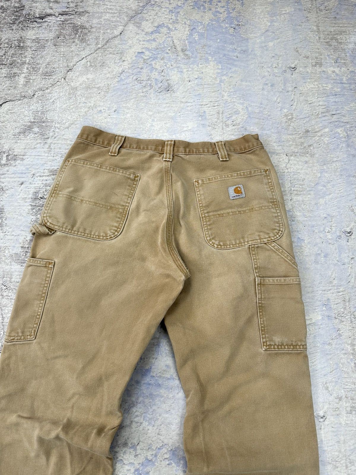 Carhartt × Vintage Carhartt Double Knee vintage faded canvas pants trashed mens Size US 33 - 8 Thumbnail