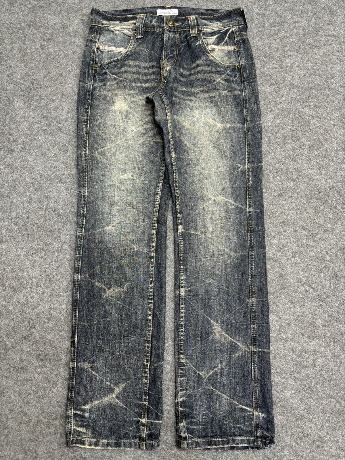 Japanese Brand × Seditionaries 💥Insane 90s Style💥Superubis Valetta Cracked Fades Denim F499 Size US 32 / EU 48 - 20 Thumbnail