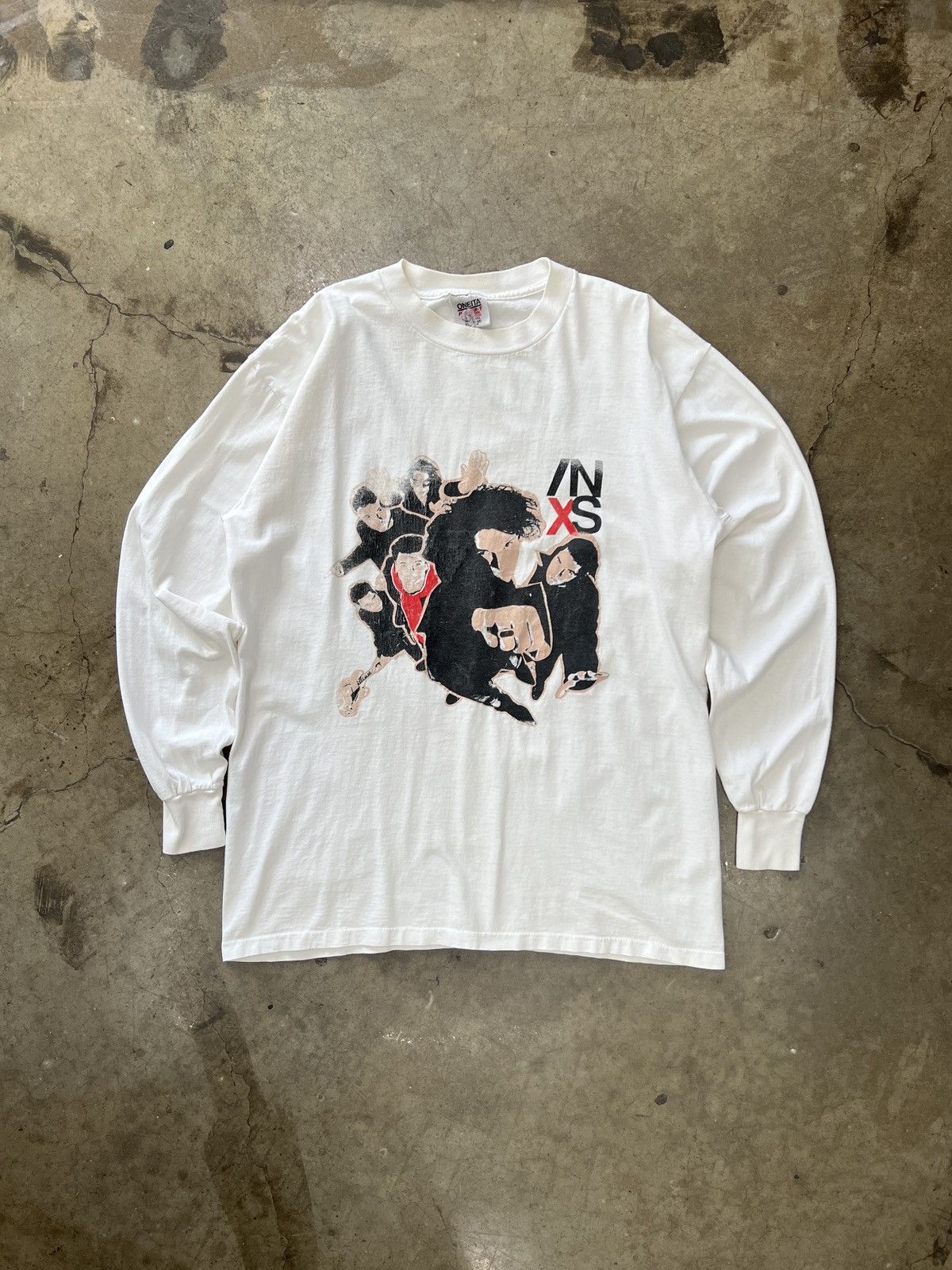 Band Tees Vintage 90s INXS Band Member Parking Lot Boot Tee Oneita XL Size US XL / EU 56 / 4 - 2 Thumbnail