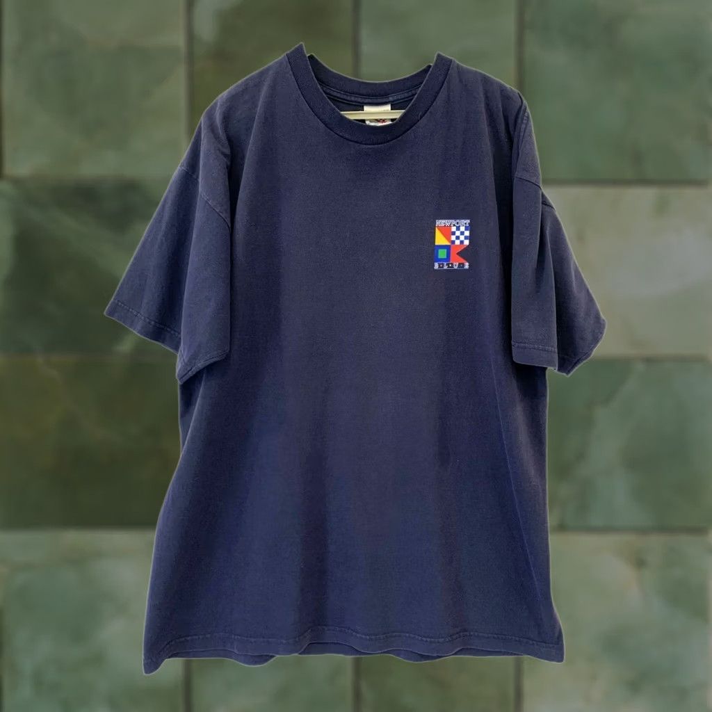 Vintage VINTAGE Newport Blue XXL Graphic T-Shirt Navy Made in USA Logo Short Sleeve Mens Size US XXL / EU 58 / 5 - 1 Thumbnail