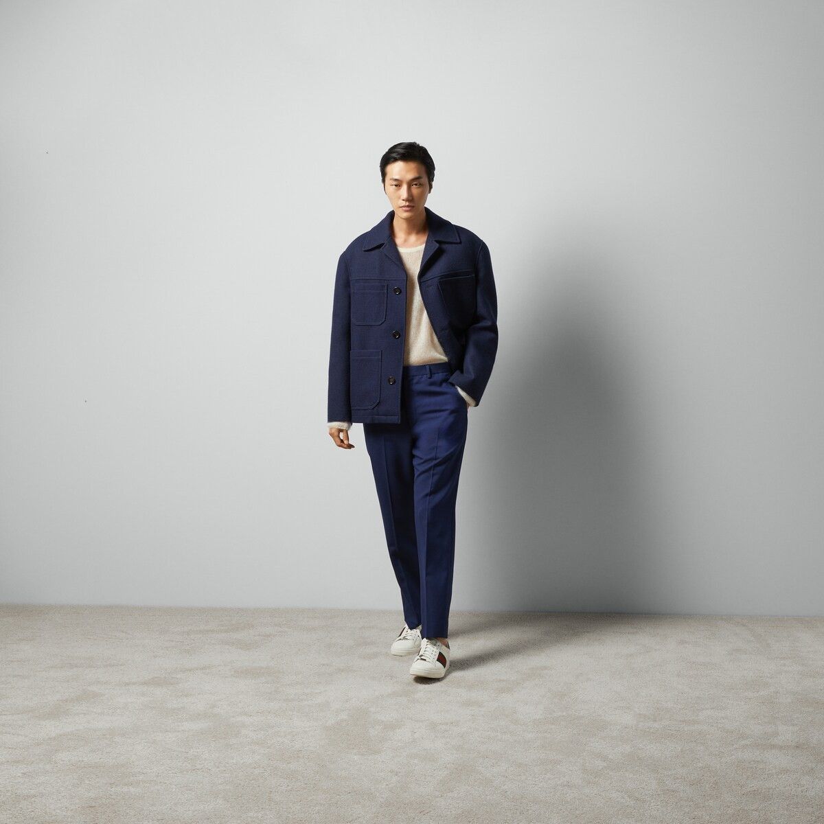 Gucci oc11z1025 Wool Mohair Pant in Blue Size US 28 / EU 44 - 2 Thumbnail