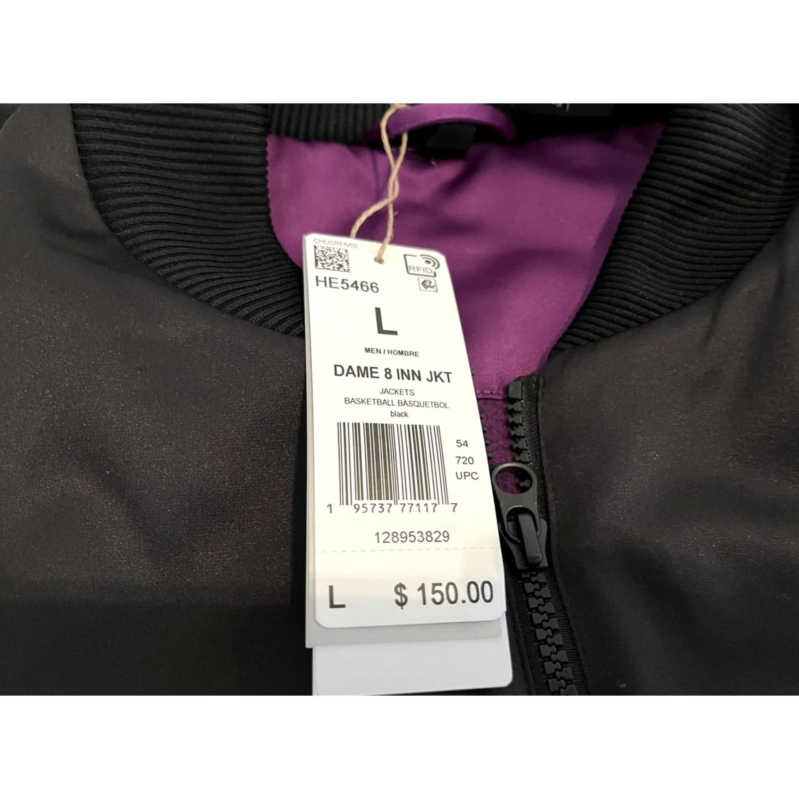 Adidas Adidas Dame 8 Innovation Jacket Mens Large NWT Black Full Zip Embroidered Basketball HE5466 Size US L / EU 52-54 / 3 - 7 Thumbnail