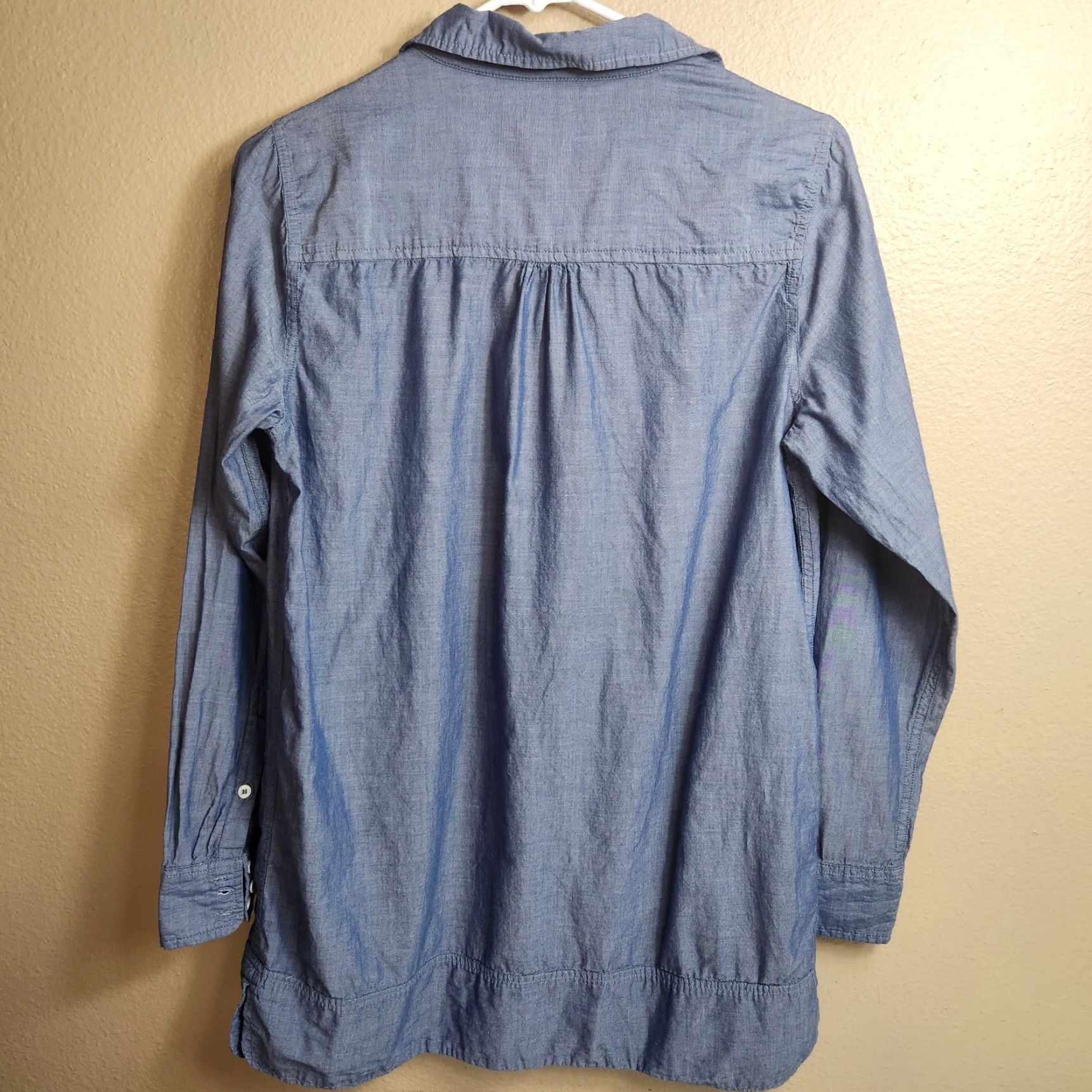 Vintage Andrea Jovine Blouse Tunic Womens Cotton Blue Chambray Pockets-Size S Size S / US 4 / IT 40 - 6 Thumbnail