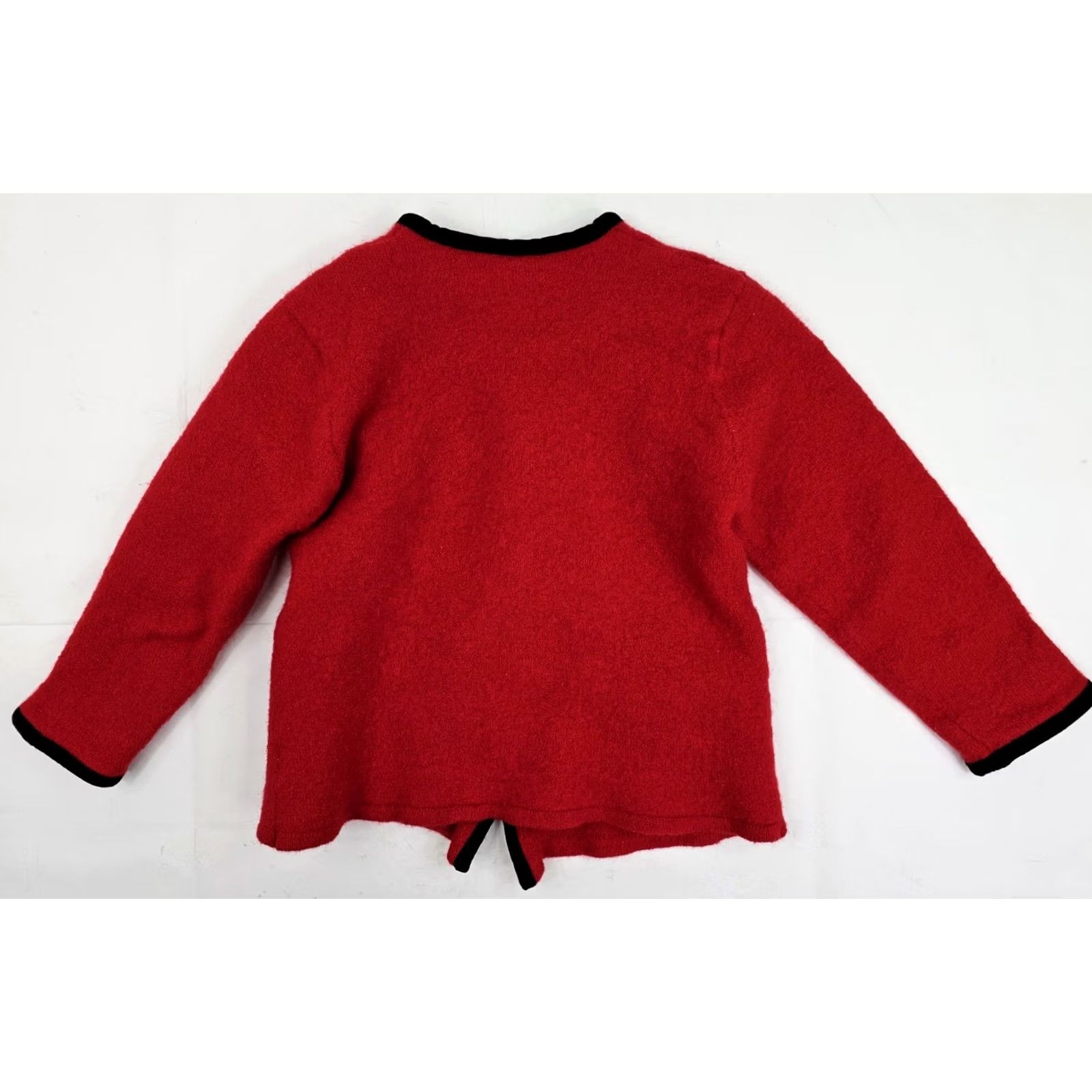 Pendleton VINTAGE Pendleton Cardigan Women L Red Button Velvet Accent 100% Virgin Wool Knit Warmth Casual Size L / US 10 / IT 46 - 7 Thumbnail