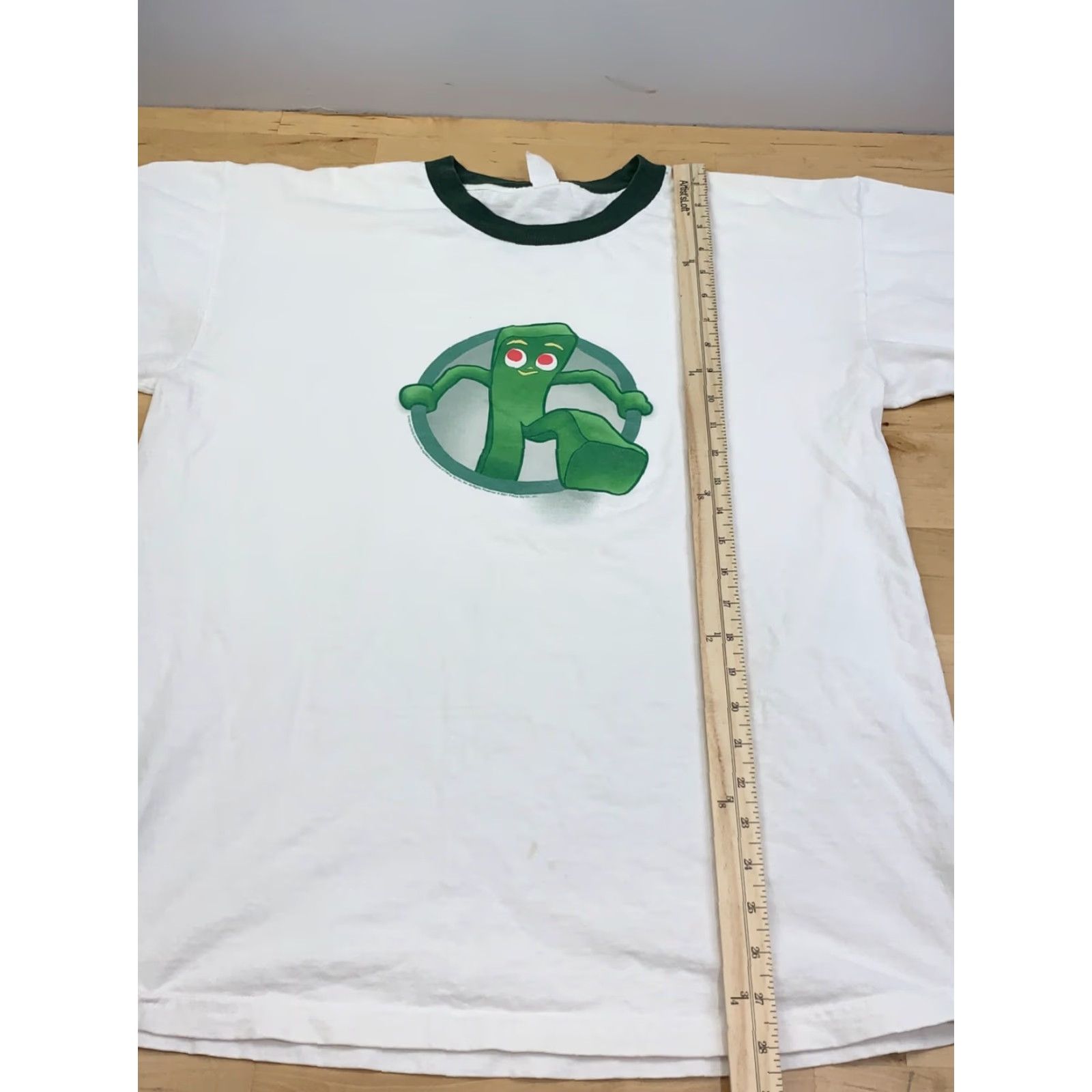 Vintage VINTAGE Gumby Ringer Shirt Mens XL White Cartoon Graphic Print 11225 Size US XL / EU 56 / 4 - 5 Thumbnail