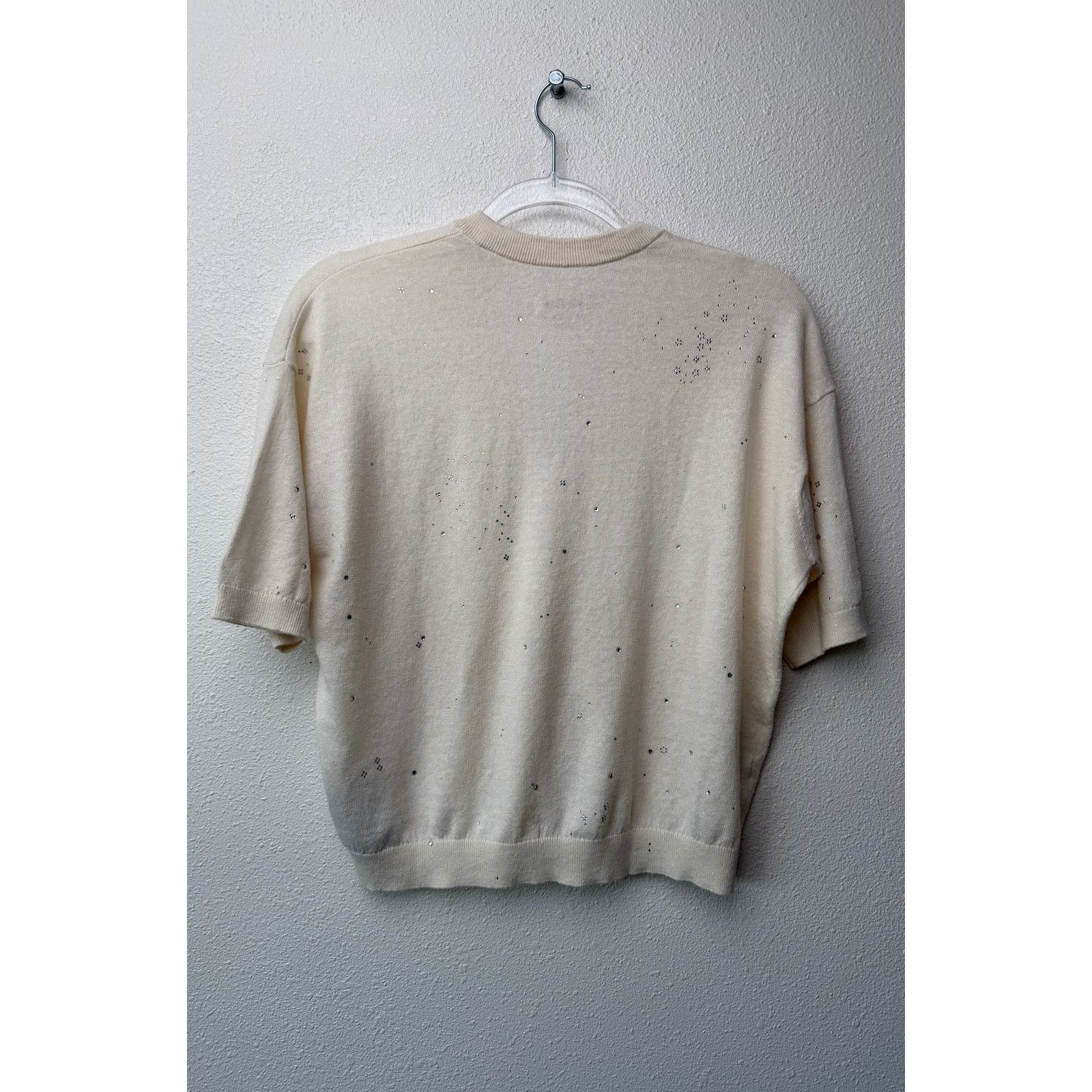 Zadig & Voltaire Zadig & Voltaire Wully Lico Rhinestone Sweater XS Ecru Size XS / US 0-2 / IT 36-38 - 6 Thumbnail