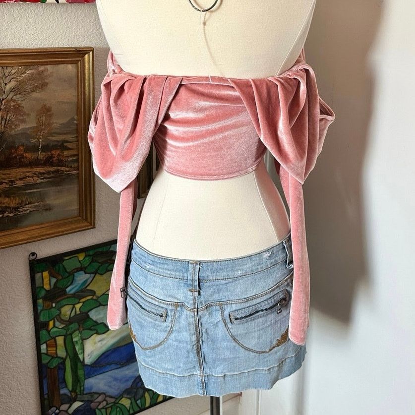 Dolls Kill dolls kill zemeta custom pink velvet long sleeve tube top Size S / US 4 / IT 40 - 2 Thumbnail