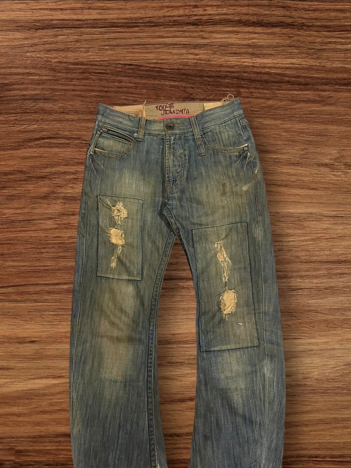 If Six Was Nine × Japanese Brand × Le Grande Bleu (L.G.B.) Japan Tough Jeans Smith Military Double Knee Distressed Jean Size US 32 / EU 48 - 3 Thumbnail