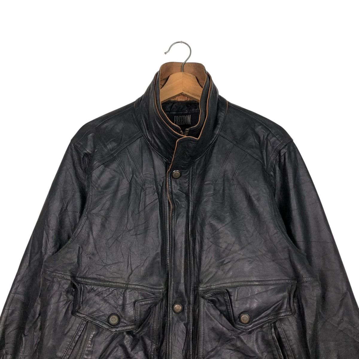 Aero Leathers 🔥VINTAGE BIKER LEATHER JACKET FREEDOM MINK COLLAR Size US L / EU 52-54 / 3 - 5 Thumbnail