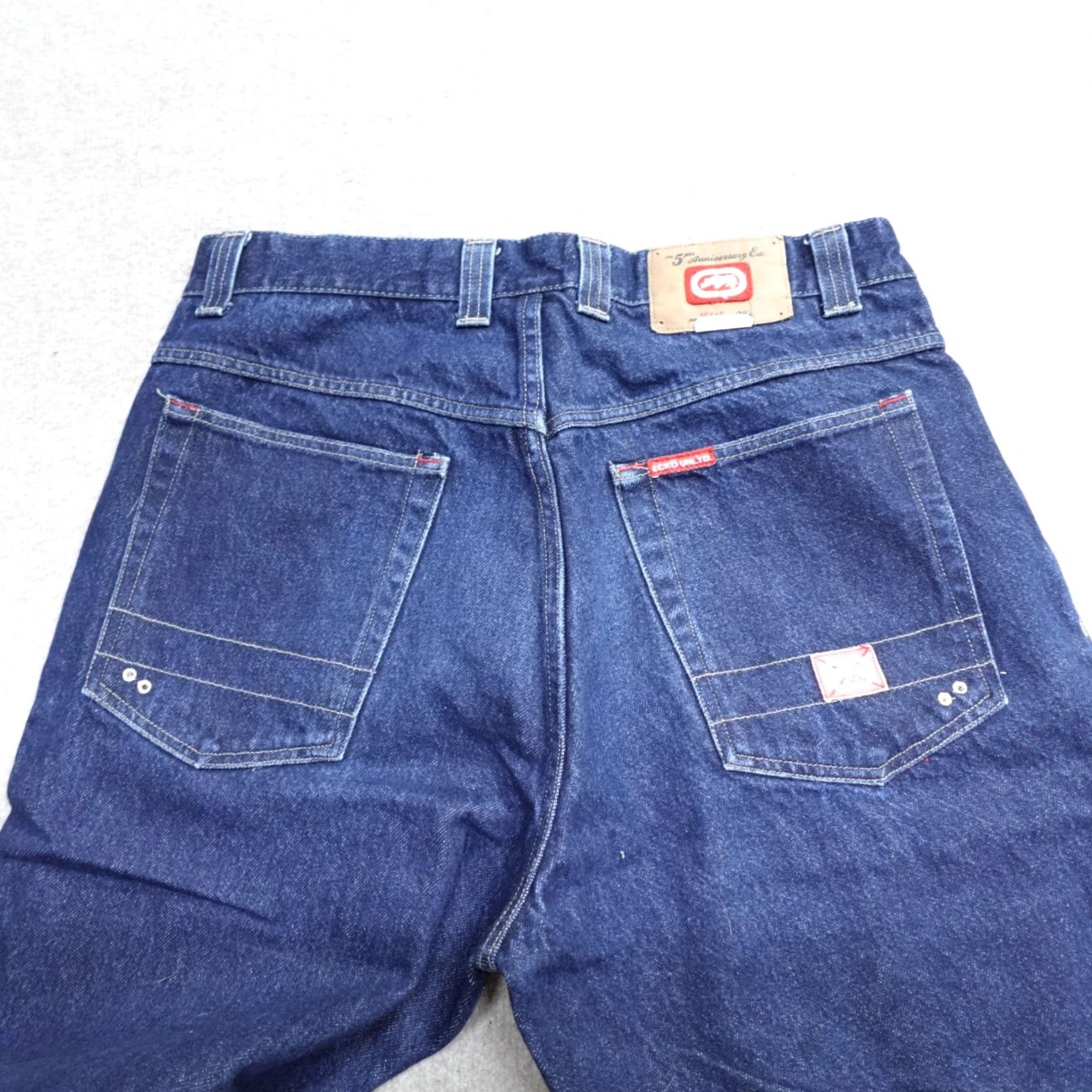 Ecko Unltd. VINTAGE Ecko Jeans 36 x 33 Blue Solid Embroidered 5 Pocket Mens Y2K Baggy 2000 Size US 36 / EU 52 - 4 Thumbnail