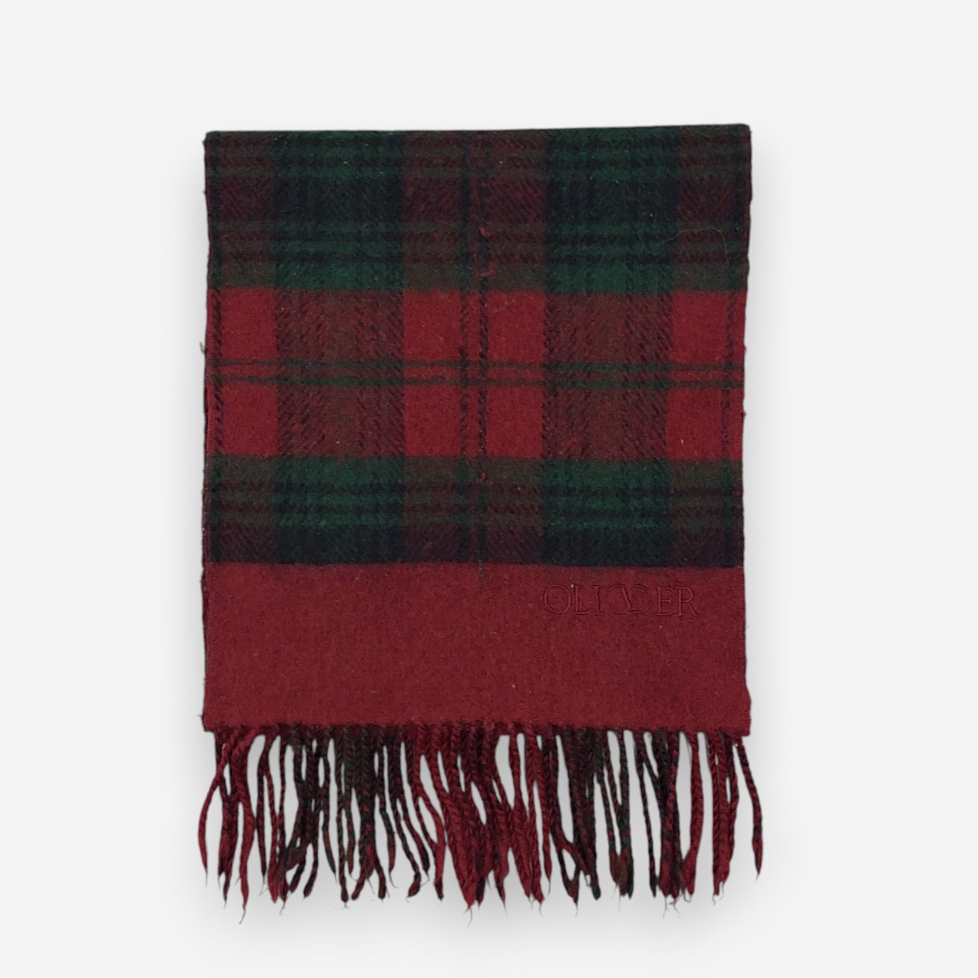 Japanese Brand Vintage Oliver Scarf Muffler Wool Plaid Cashmere Scarves Size ONE SIZE - 3 Thumbnail