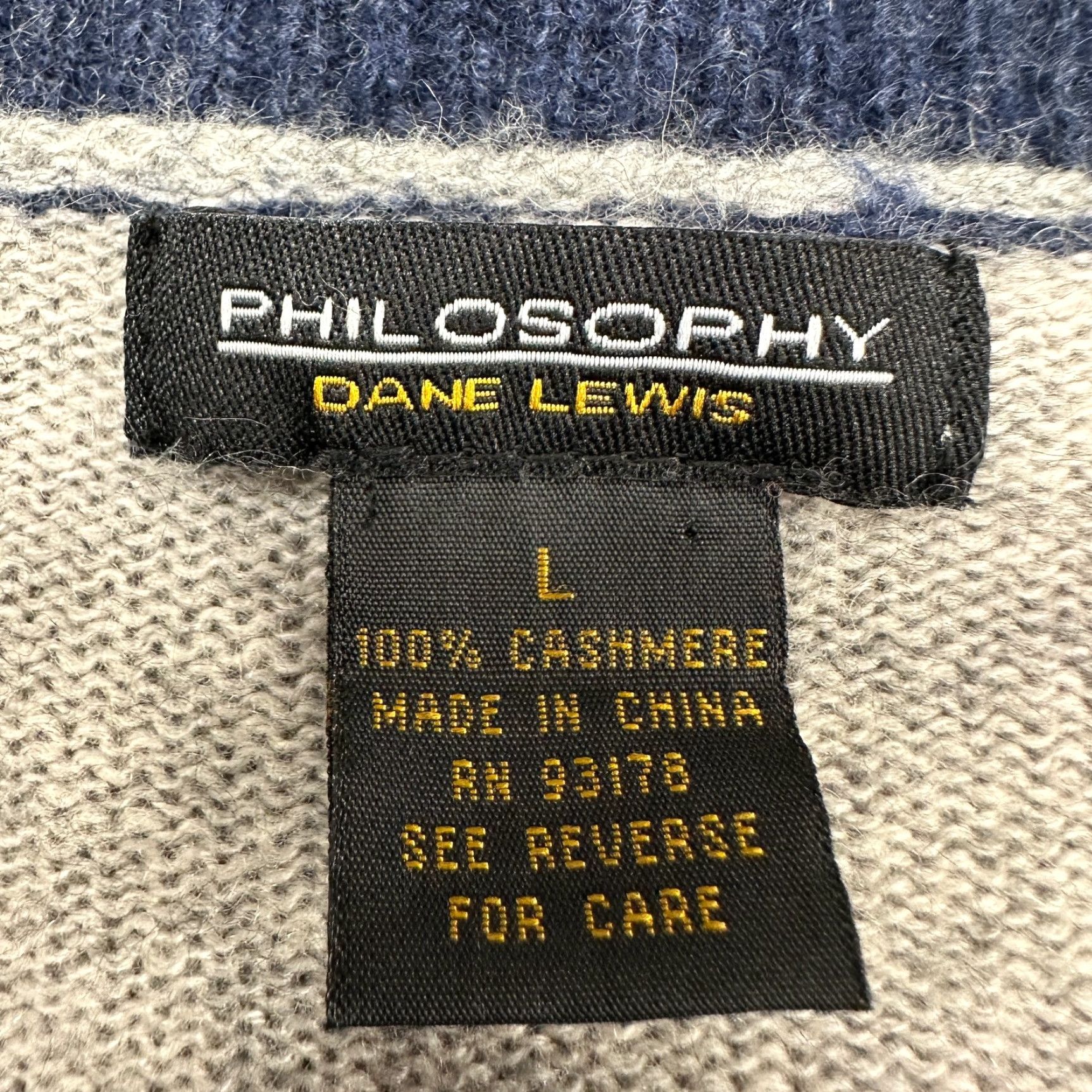 Vintage Philosophy Dane Lewis Sweater Womens L Blue Grey Pocket Long Sleeve Cashmere Size L / US 10 / IT 46 - 4 Thumbnail