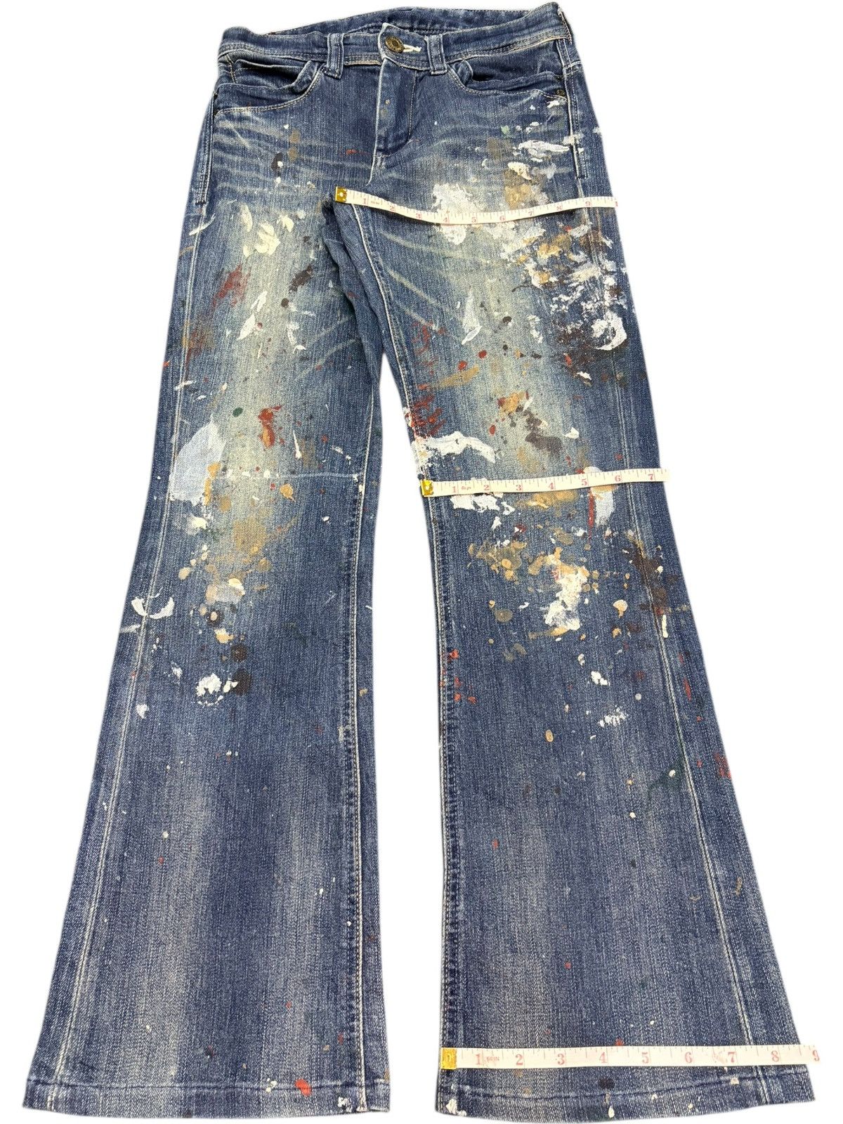 Diesel Vintage Japanese Brand Painted Splattered Flare Jeans Size 26" / US 2 / IT 38 - 8 Thumbnail