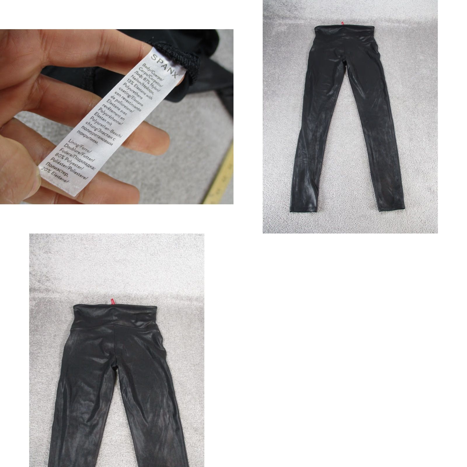 Spanx Spanx Leggings Womens Large Black Faux Leather Size 36" / US 14 / IT 50 - 8 Thumbnail
