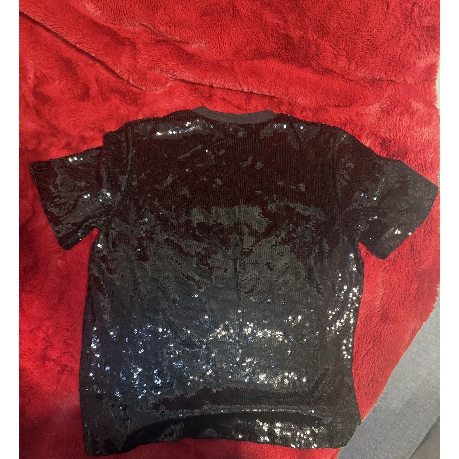 MSGM MSGM Women's Black White Sequin Logo Short Sleeve Crew Neck Size M / US 6-8 / IT 42-44 - 11 Thumbnail