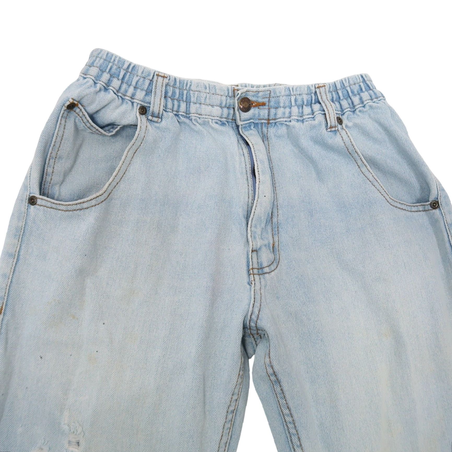 Haband VINTAGE Haband Jeans 90s Joe Light Wash Blue Denim Elastic Waist Mens 30 in Regular Inseam 32 Jeans Size US 30 / EU 46 - 2 Thumbnail