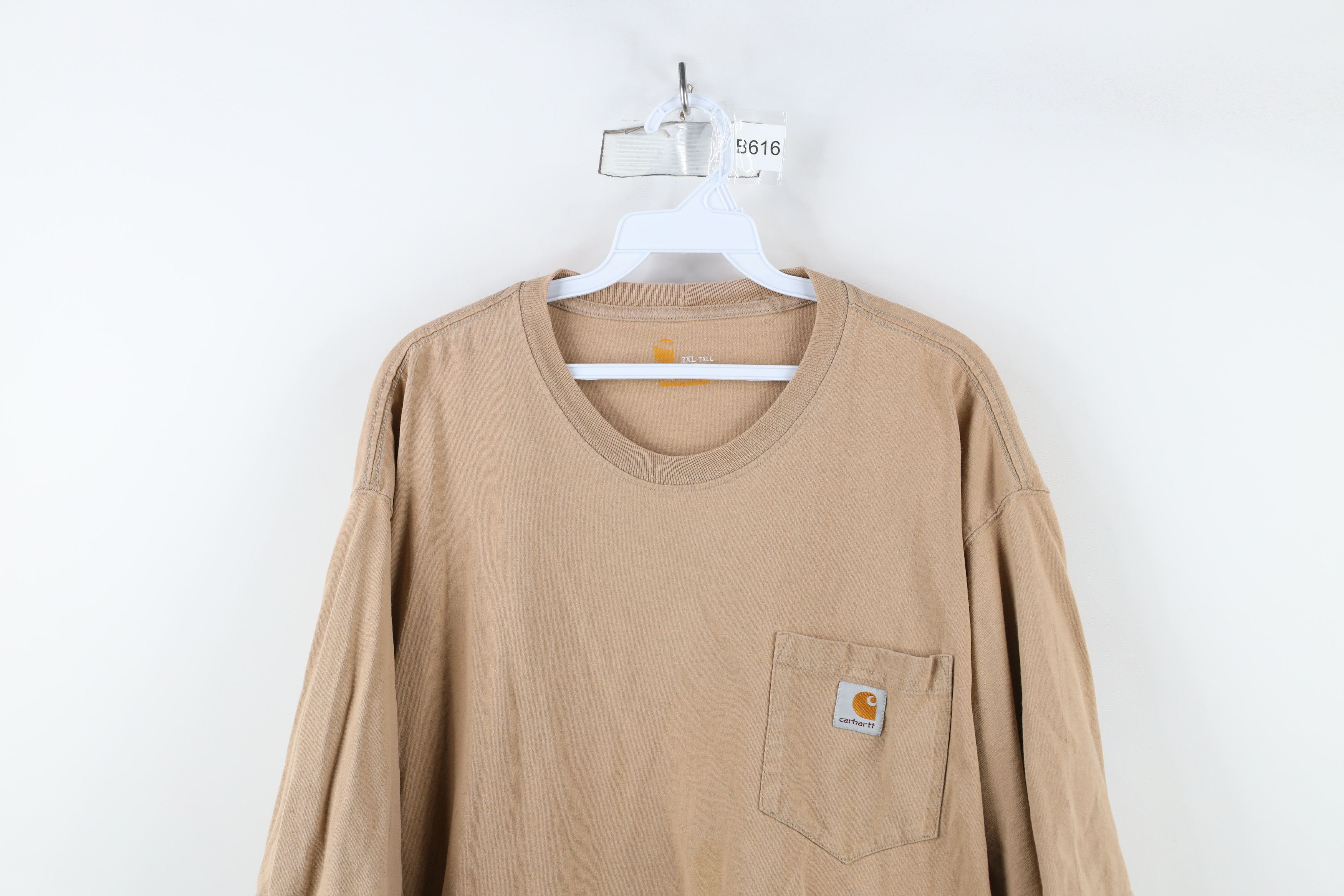 Carhartt × Vintage Vintage Y2K Carhartt Spell Heavy Cotton Pocket T-Shirt Khaki Size US XXL / EU 58 / 5 - 2 Thumbnail