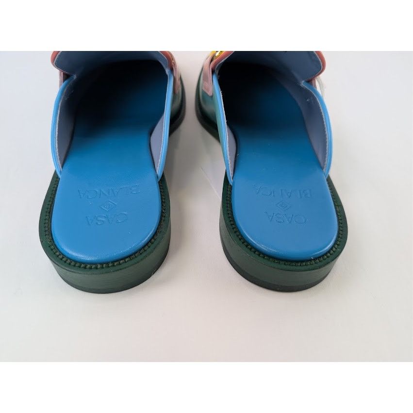 Casablanca o1rshd1 Leather Memphis Mule Slipper Sandal in Mint / Yellow Size US 11 / EU 44 - 11 Thumbnail