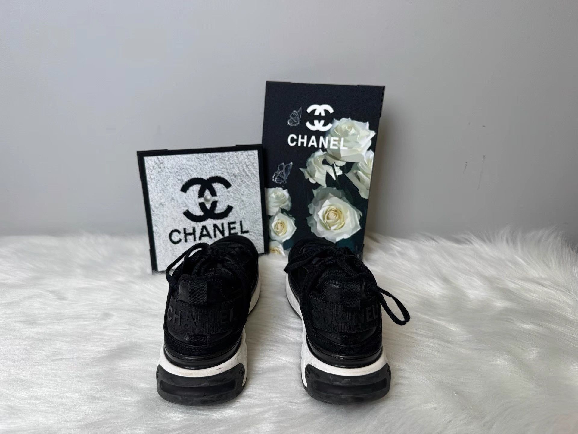 Chanel CHANEL Black Suede CC Logo Air Cushion Sneakers K36 Size US 10 / EU 43 - 3 Thumbnail