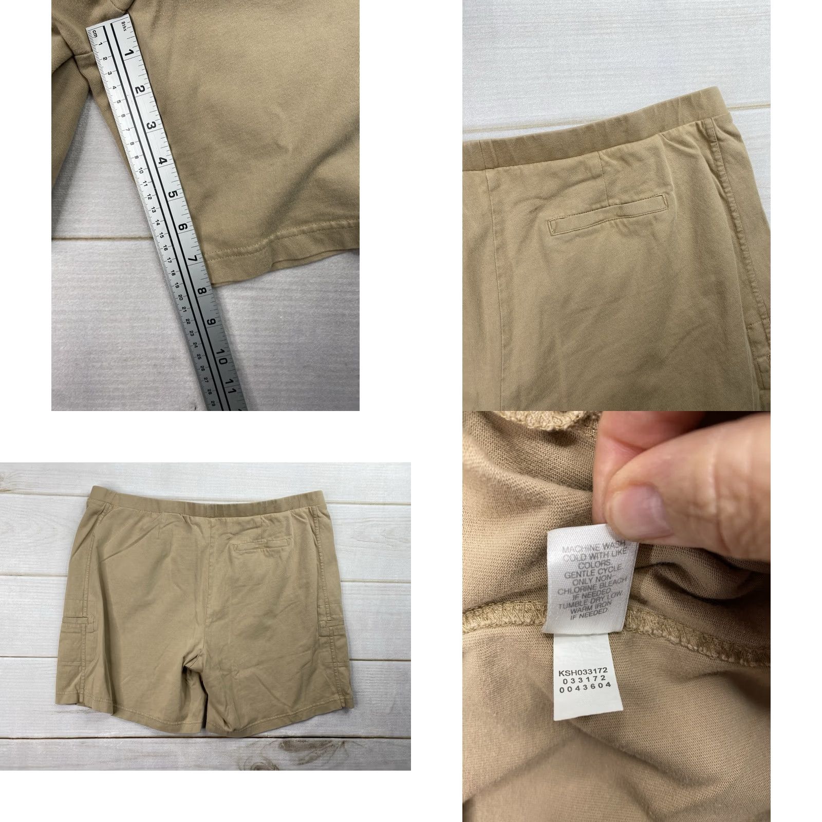 J. Jill J. Jill Pull On Shorts Womens XL Petite Tan Elastic Waist Cargo Pockets Knit Bermuda Beach Walking Summer 90s Mens Womens Size 40" / US 18 - 8 Thumbnail