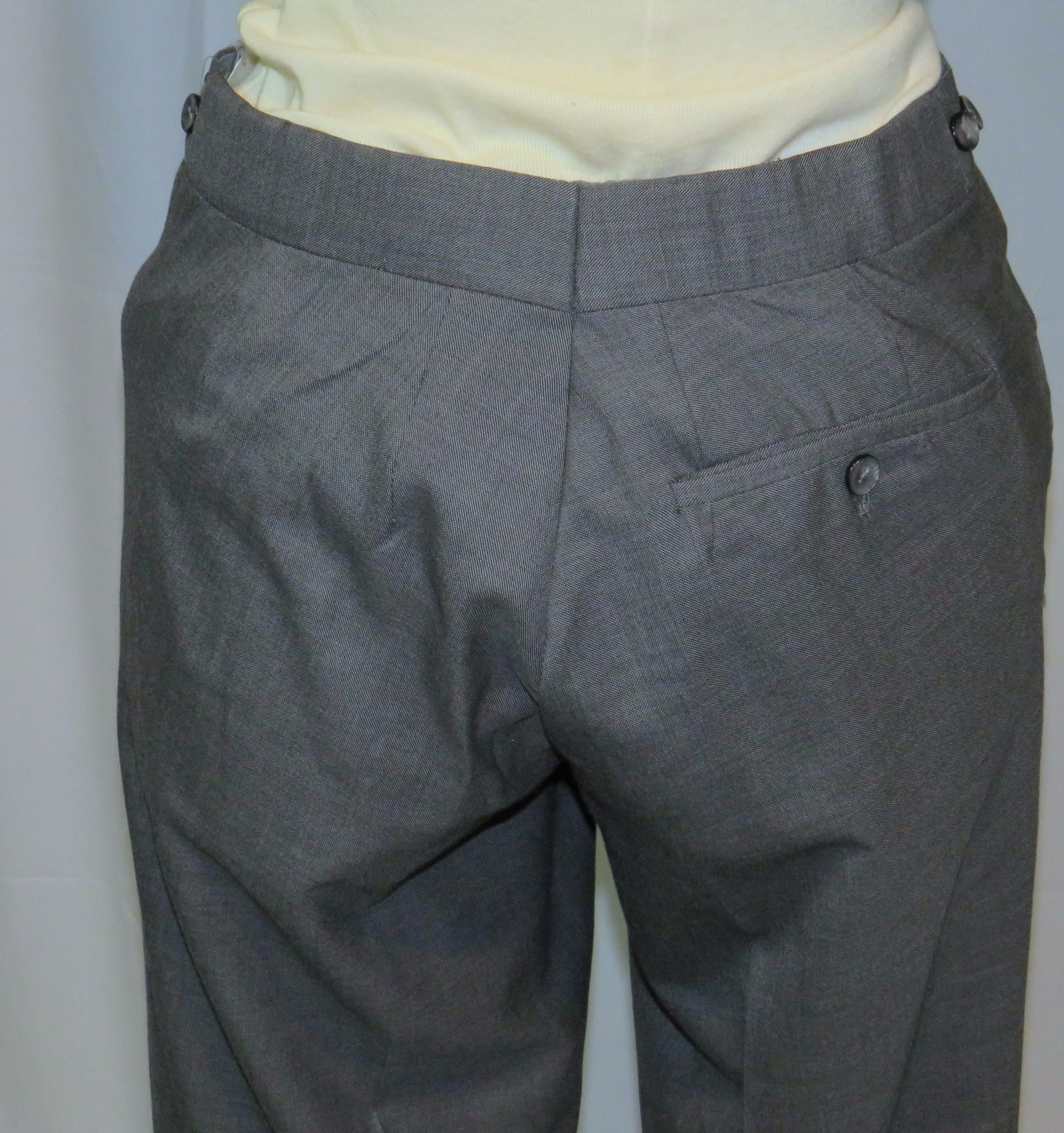 Huntsman × Savile Row Bespoke 2022 Solid Gray One Button Suit 34S Size 34S - 18 Thumbnail