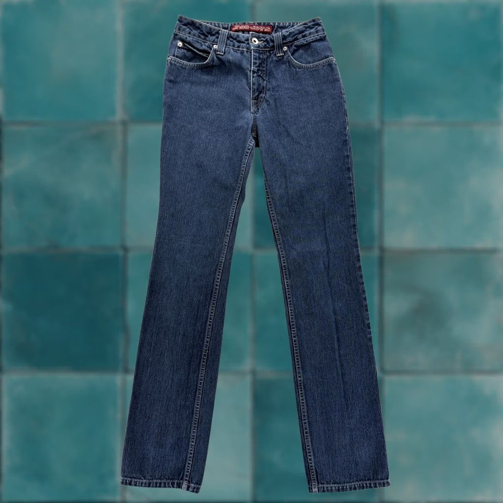 JNCO VINTAGE JNCO Jeans Straight Juniors 7 Blue Medium Wash 5-Pocket Denim 100% Cotton Zip Rise Low Womens/Mens Gratis Size 28" / US 6 / IT 42 - 1 Thumbnail