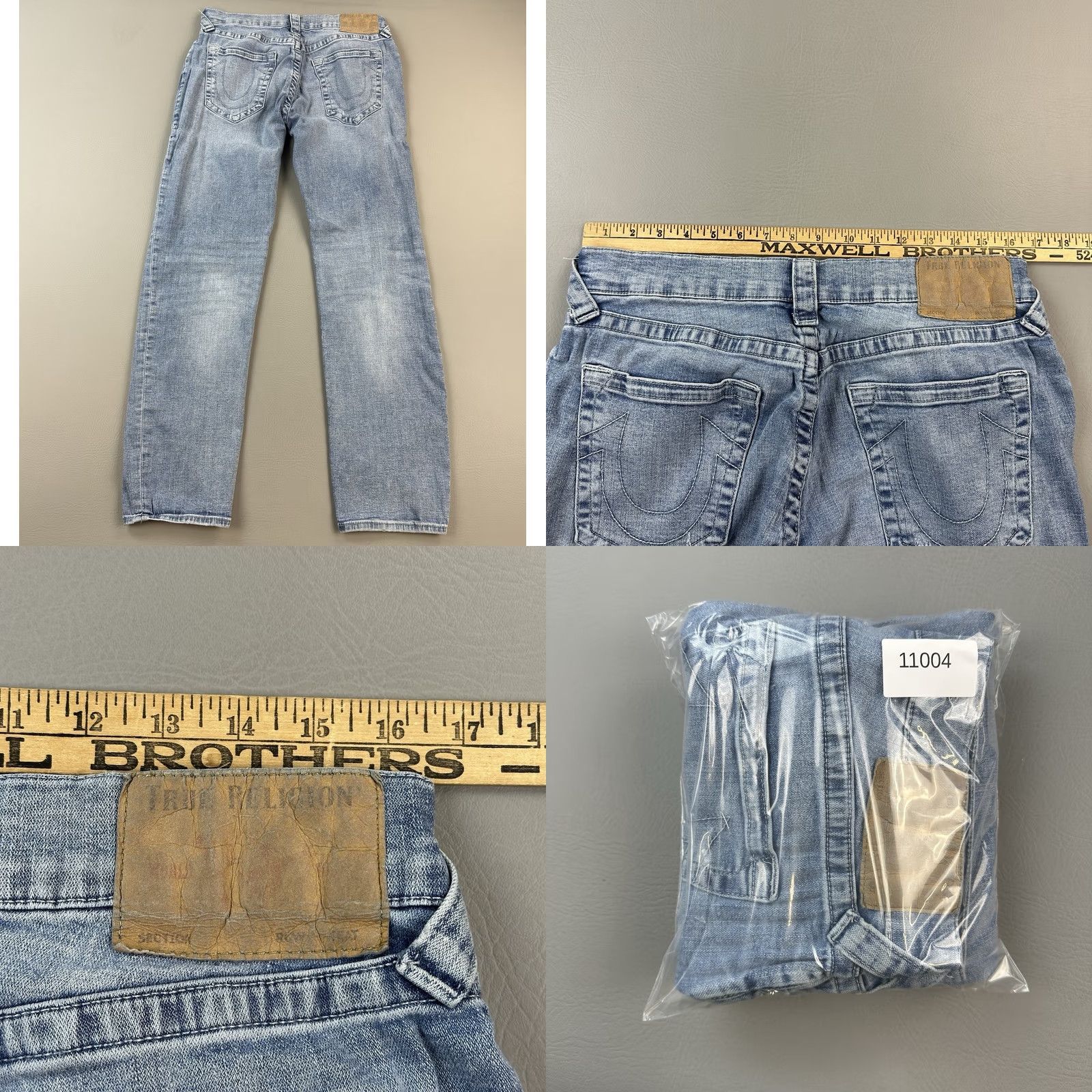 True Religion True Religion Jeans Mens 33x32 Geno Relaxed Slim Distressed Stretch Casual Jeans Size US 33 - 9 Thumbnail