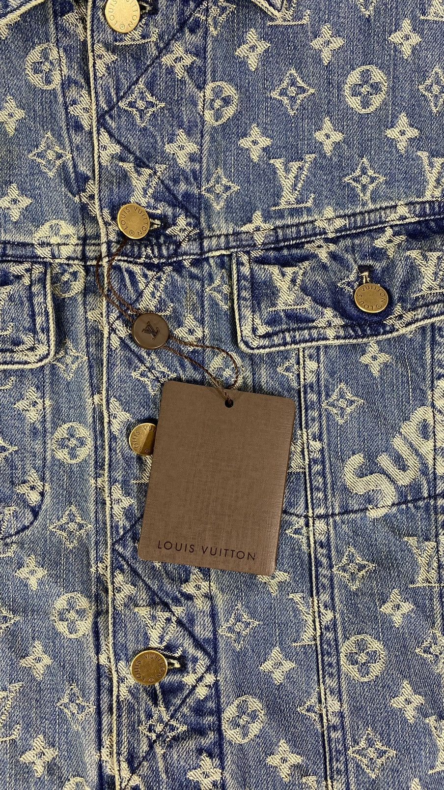 Louis Vuitton × Supreme Louis Vuitton X Supreme 54 Denim Jacket Blue Monogram Size US L / EU 52-54 / 3 - 4 Thumbnail