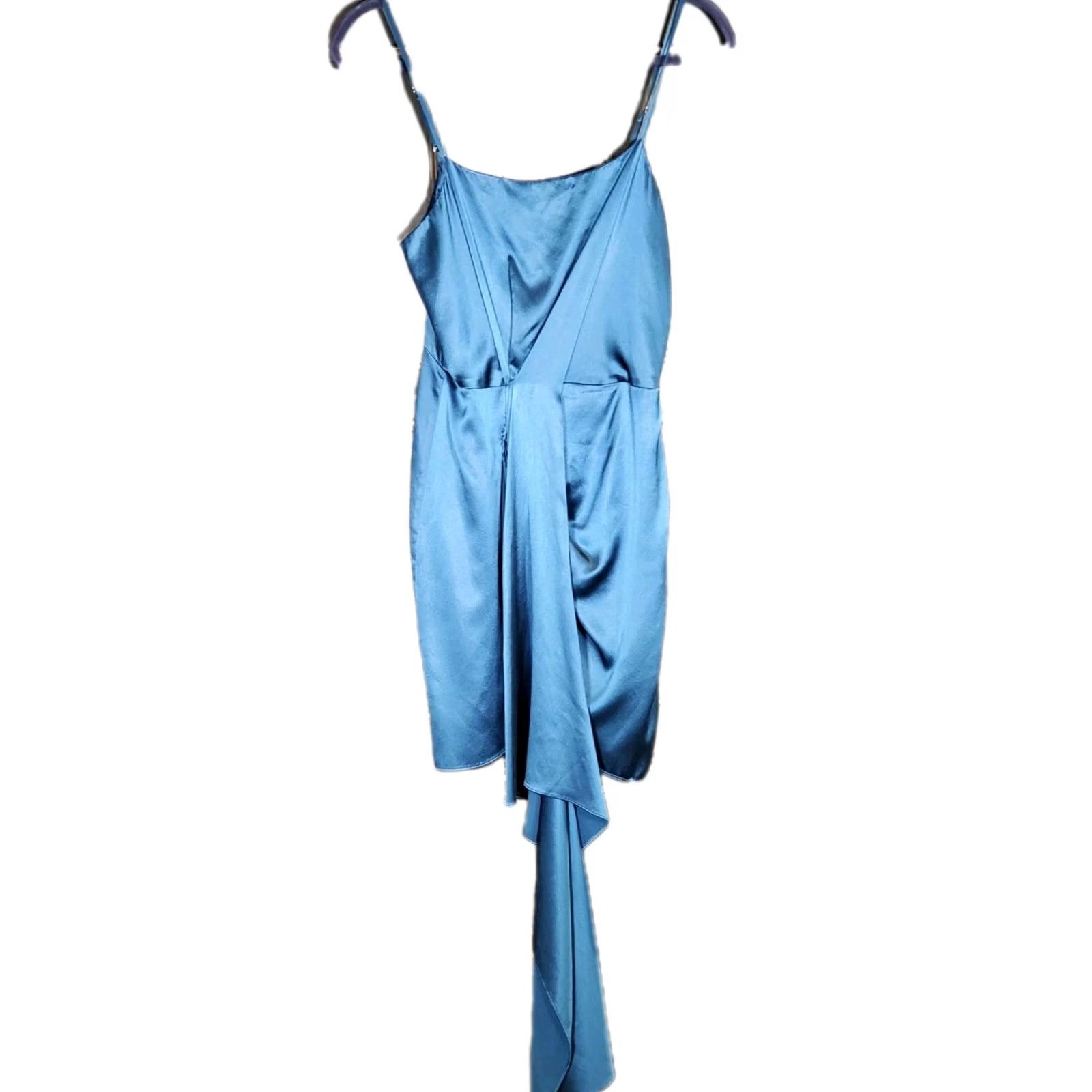 Fleur du Mal Fleur Du Mal Cascade 100% Silk Slip Mini Dress Amalfi Blue Women's Size 6 Animation? Size M / US 6-8 / IT 42-44 - 5 Thumbnail