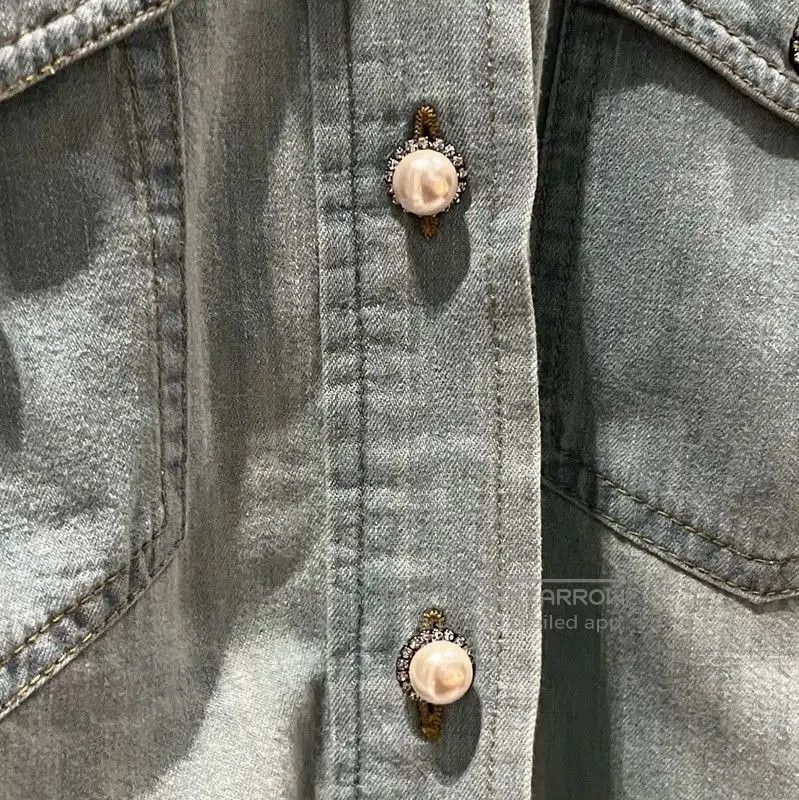 Miu Miu Miu Miu Summer Blue Cotton Blend Short Sleeve Shirt . Size S / US 4 / IT 40 - 9 Thumbnail