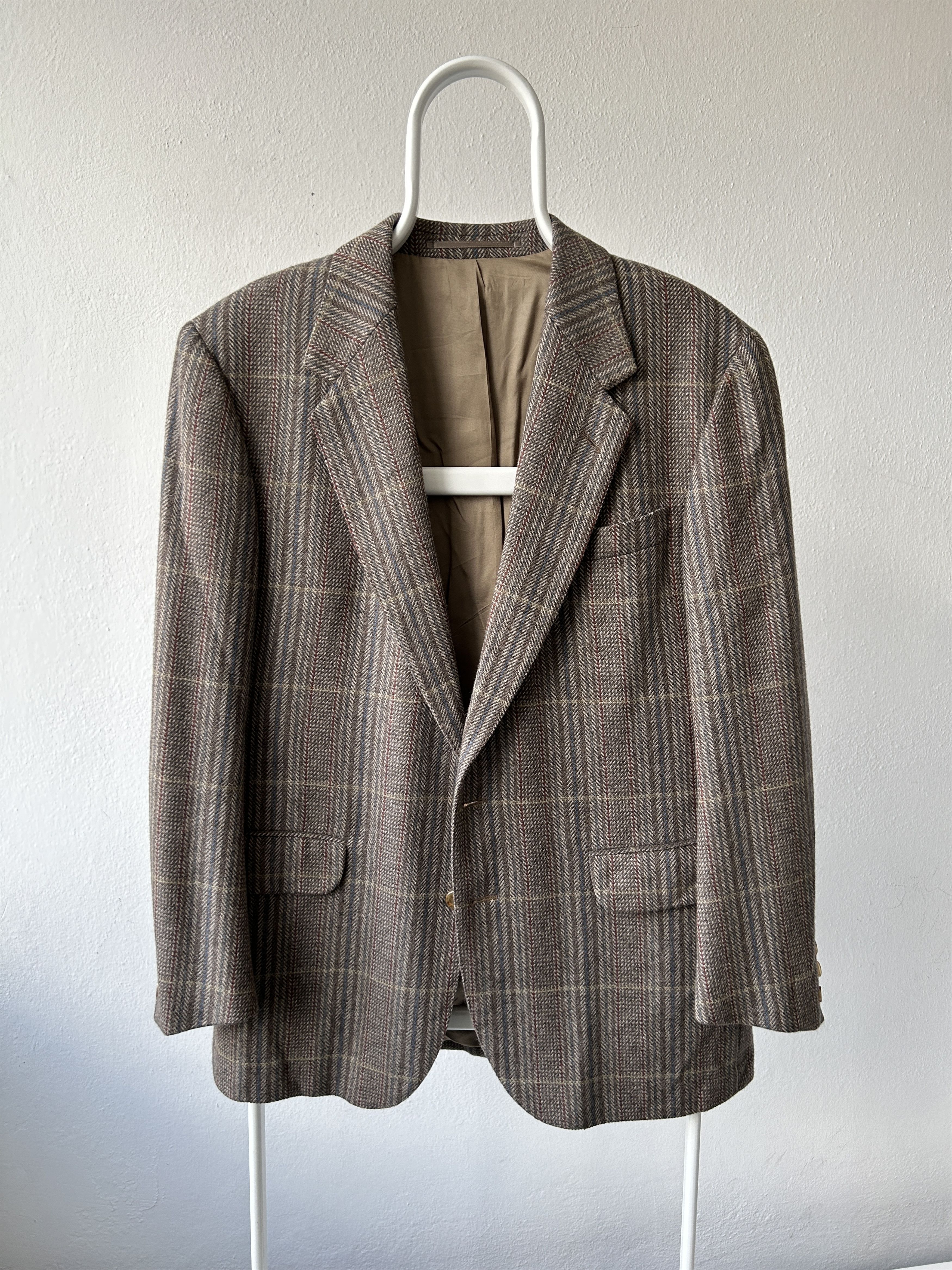 Vintage Vintage handmade checkered cashmere blazer Size 40S - 2 Thumbnail