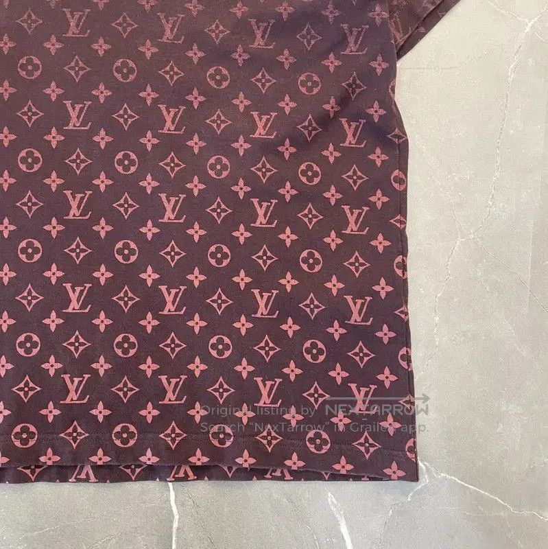 Louis Vuitton Louis Vuitton Men's Burgundy Cotton Short Sleeve T-Shirt . Size US L / EU 52-54 / 3 - 6 Thumbnail