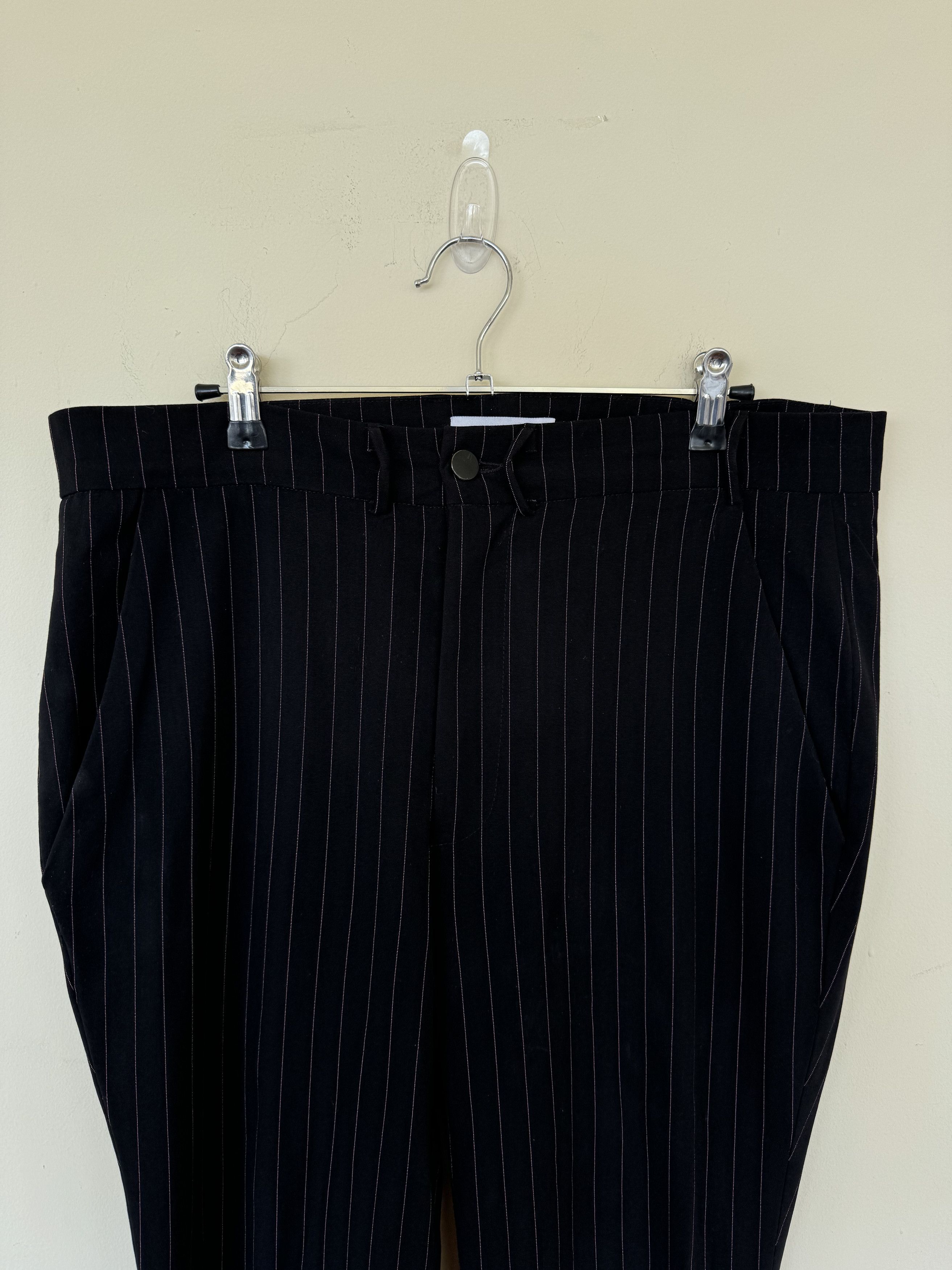 image of Alexander Digenova Ad Pinstripe Trousers in Black, Men's (Size 32)
