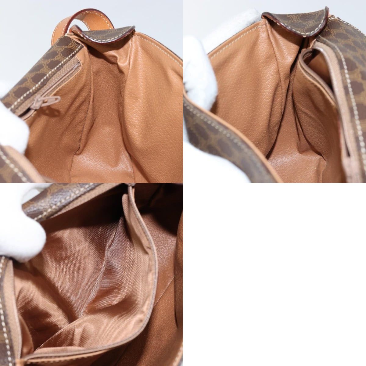 Celine CELINE Macadam Canvas Shoulder Bag Pvc Leather Brown Gold Size ONE SIZE - 12 Thumbnail