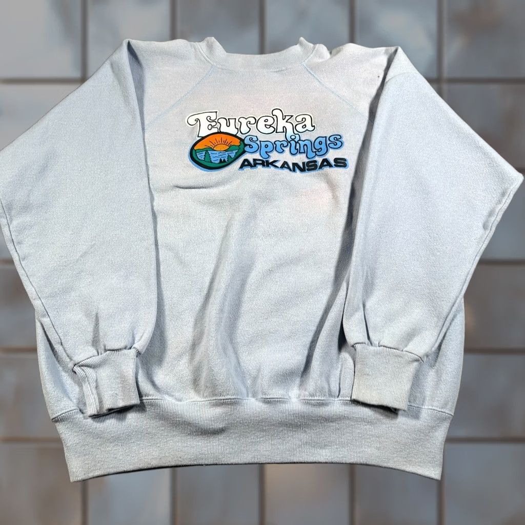 Vintage VINTAGE Ultra Sweats Sweatshirt Men XL Blue Eureka Springs Arkansas Made In USA Size US XL / EU 56 / 4 - 1 Thumbnail
