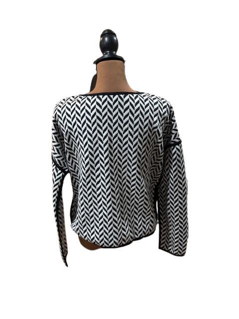 Sanctuary Sanctuary Black and White Chevron Sweater Size M / US 6-8 / IT 42-44 - 6 Thumbnail