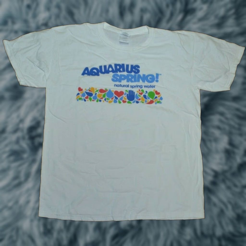 Gildan Gildan Aquarius Spring Natural Spring Water T Shirt White Large Mens 100% Cotton Graphic Tee Watershed Conserve Novel Theme Size US L / EU 52-54 / 3 - 1 Thumbnail