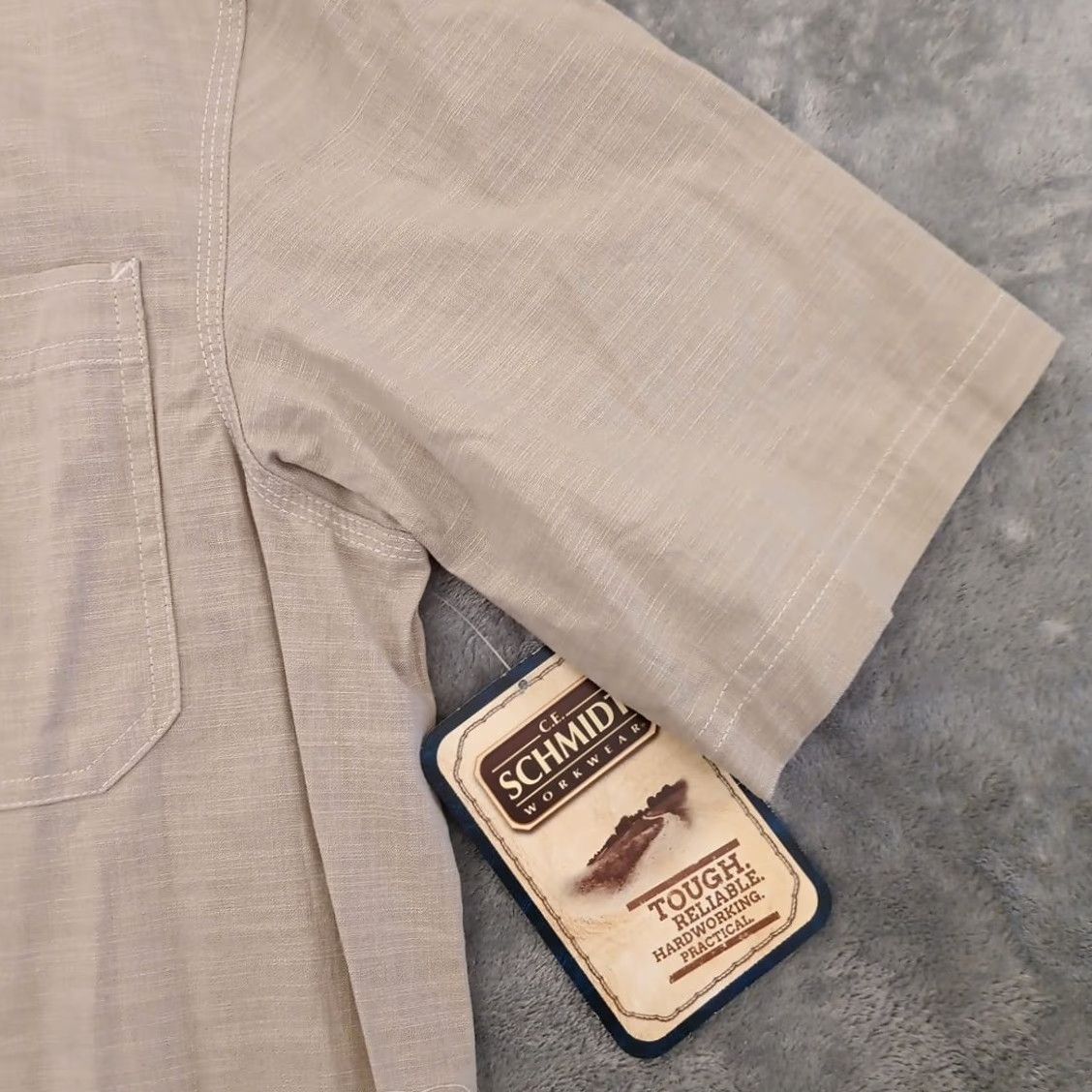 Vintage C.E. Schmidt Shirt Mens Medium Beige Short Sleeve Button-Up Pockets Cotton New Vintage: No Mens Size US M / EU 48-50 / 2 - 3 Thumbnail