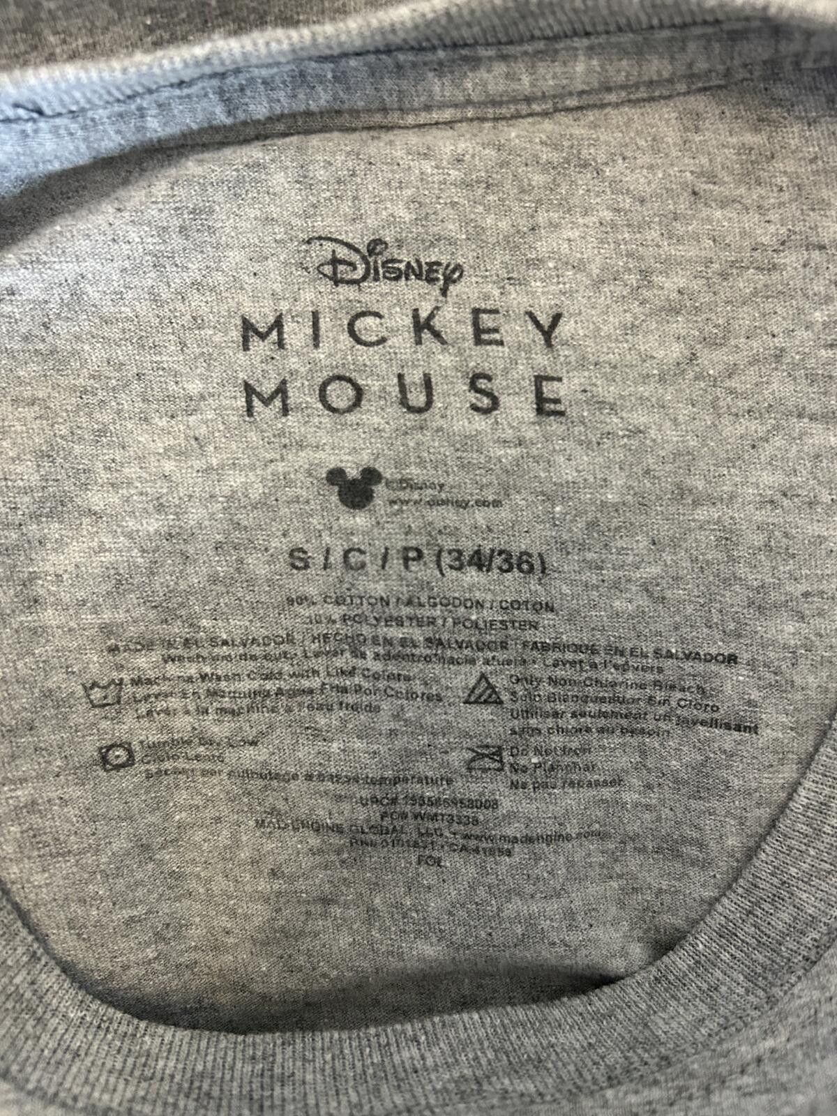 Disney Disney Mickey Mouse Gray Graphic T-Shirt Size S Size ONE SIZE - 3 Thumbnail
