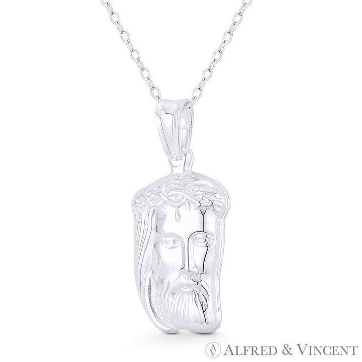 Other Jesus Christ's Head Hollow Pendant in .925 Sterling Silver Size ONE SIZE - 1 Preview