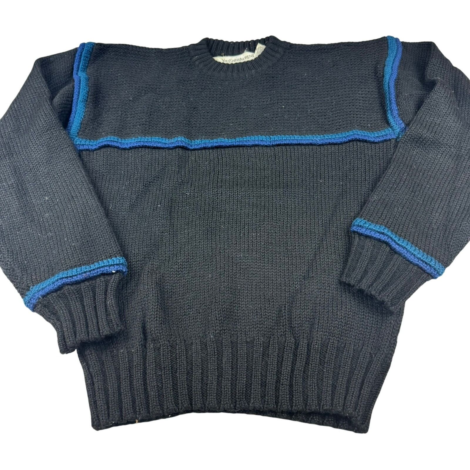 Yves Saint Laurent Vintage YSL Wool Crewneck Sweater - Size Medium Size US M / EU 48-50 / 2 - 1 Thumbnail