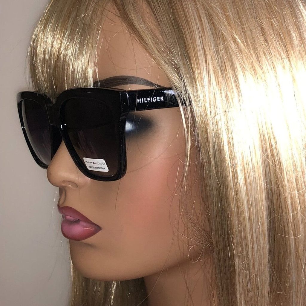 Tommy Hilfiger Tommy Hilfiger Classic Black Oversized Sunglasses Size ONE SIZE - 7 Thumbnail