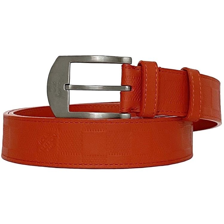 Louis Vuitton LOUIS VUITTON Belt Orange Leather Size ONE SIZE - 1 Thumbnail