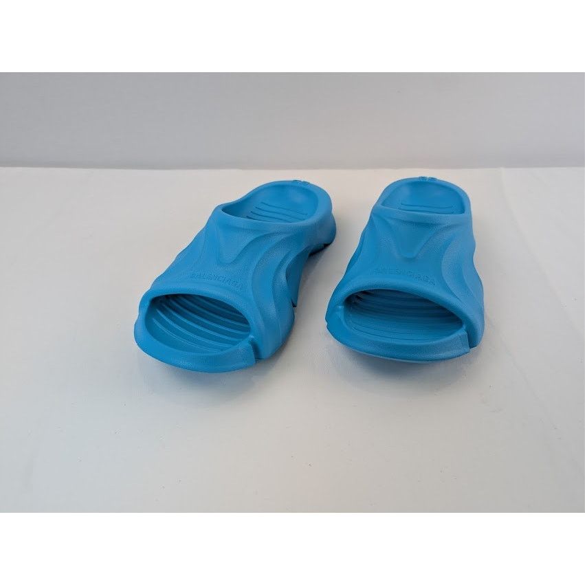 Balenciaga o1rshd1 Rubber Mold Slide Sandals in Blue 41 Size US 8 / EU 41 - 8 Thumbnail