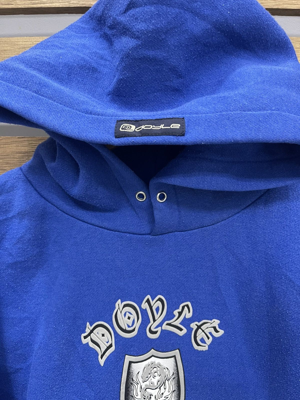 Vintage VINTAGE DOYLE Y2K Blue Cross Hoodie - "2001 Come Knocking" Size US XL / EU 56 / 4 - 6 Thumbnail