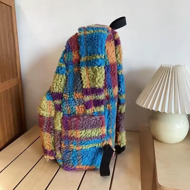 Japanese Brand Unisex Fluffy Wool Plush Backpack Size ONE SIZE - 4 Thumbnail