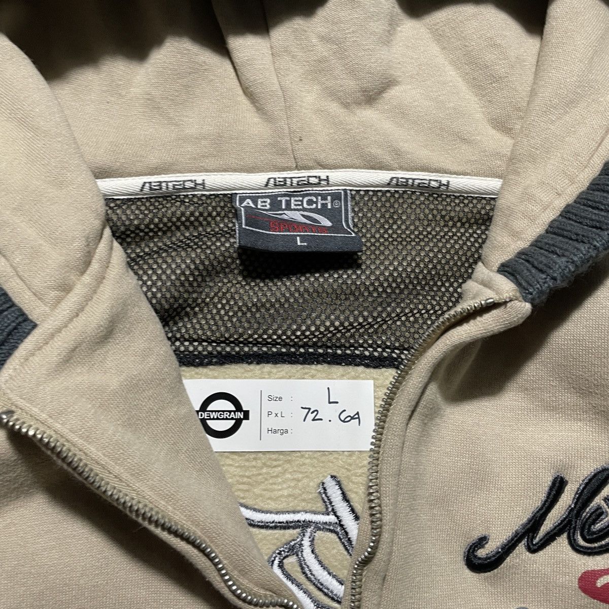 Japanese Brand AB Tech Zipper Hoodies Rubber Print Size US L / EU 52-54 / 3 - 4 Thumbnail