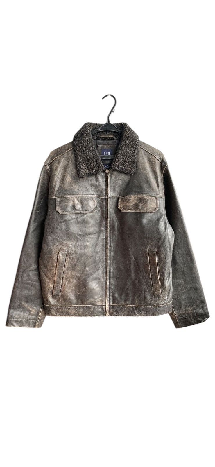 Gap Vintage Gap Sun Faded Leather Jacket Size US M / EU 48-50 / 2 - 1 Thumbnail